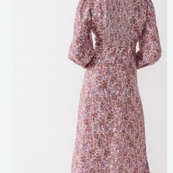 J Crew Re-Imagine Sweetheart Long Sleeve Midi Dress Smocked  Sz 6 in Fete Floral - Picture 2 of 9